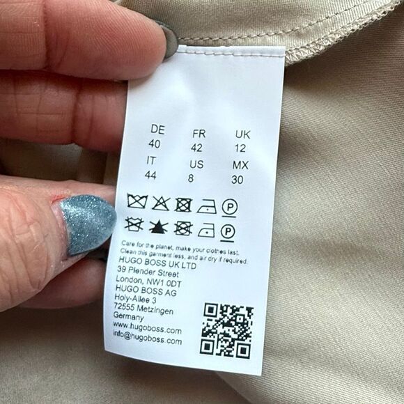 NWT BOSS “Dawida” satin cowl neck midi dress in champagne gold Size 8 - Picture 15 of 16